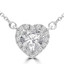 1 4/5 CTW Heart Diamond Halo Heart Necklace in 14K White Gold (MD240211)