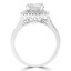 9/10 CTW Round Diamond Double Cushion Halo Engagement Ring in 14K White Gold (MD240215)