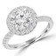 1 1/10 CTW Round Diamond High Set Halo Engagement Ring in 14K White Gold (MD240216)