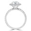 1 1/10 CTW Round Diamond High Set Halo Engagement Ring in 14K White Gold (MD240216)