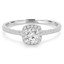 1/2 CTW Round Diamond Cushion Halo Engagement Ring in 14K White Gold (MD240218)
