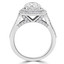 1 1/5 CTW Round Diamond Split-shank Double Cushion Halo Engagement Ring in 14K White Gold (MD240222)