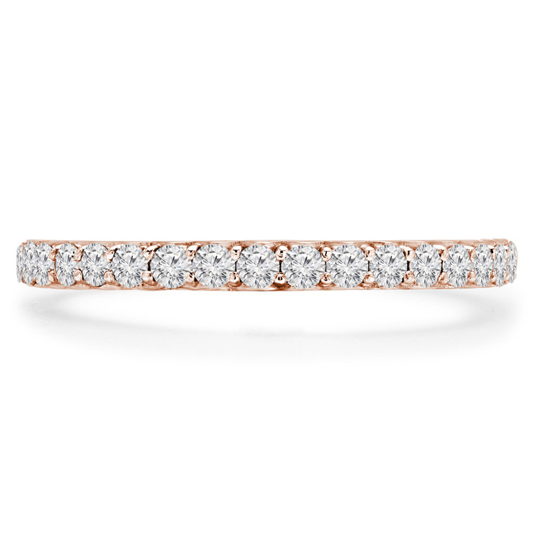 1/2 CTW Round Diamond 3/4 Way Semi-Eternity Anniversary Wedding Band Ring in 14K Rose Gold (MD240225)