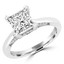 1 1/8 CTW Princess Diamond Cathedral Solitaire with Accents Engagement Ring in 14K White Gold (MD230229)