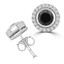 1 1/2 CTW Round Black Diamond Bezel Set Stud Earrings in 14K White Gold (MD240241)