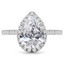 1 1/2 CTW Pear Diamond Cathedral Pear Halo Engagement Ring in 14K White Gold (MD240246)