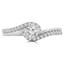 1/2 CTW Round Diamond Bypass Solitaire with Accents Engagement Ring in 14K White Gold (MD240251)