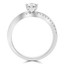 1/2 CTW Round Diamond Bypass Solitaire with Accents Engagement Ring in 14K White Gold (MD240251)