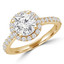 1 4/5 CTW Round Lab Created Diamond Cathedral with Open Bridge Halo Engagement Ring in 14K Yellow Gold with Accents (MD240257)