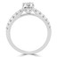 1 CTW Round Lab Created Diamond Cathedral Solitaire with Accents Engagement Ring in 14K White Gold (MD240277)