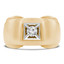 1/4 CT Round Lab Created Diamond Bezeled Diamond Mens Wedding Band Ring in 14K Yellow Gold (MD240288)