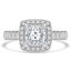 1 3/4 CTW Princess Diamond V-Prong Cathedral Cushion Halo Engagement Ring in 14K White Gold (MD220131)