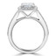1 3/4 CTW Princess Diamond V-Prong Cathedral Cushion Halo Engagement Ring in 14K White Gold (MD220131)
