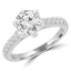 1 9/10 CTW Round Diamond 6-Prong Solitaire with Accents Engagement Ring in 14K White Gold (MD230011)