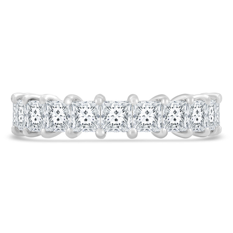 Lab Grown 3 9/10 to 4 3/4 CTW Full Eternity Princess Diamond Anniversary Wedding Band Ring in White Gold (MVSAR0013-W)