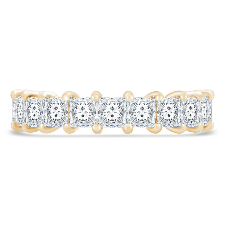 Lab Grown 3 9/10 to 4 3/4 CTW Full Eternity Princess Diamond Anniversary Wedding Band Ring in Yellow Gold (MVSAR0013-Y)