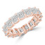Lab Grown 5 7/8 to 7 2/5 CTW Full Eternity Asscher Diamond Anniversary Wedding Band Ring in Rose Gold (MVSAR0017-R)