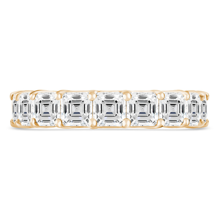 Lab Grown 5 7/8 to 7 2/5 CTW Full Eternity Asscher Diamond Anniversary Wedding Band Ring in Yellow Gold (MVSAR0017-Y)