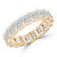 Lab Grown 5 7/8 to 7 2/5 CTW Full Eternity Asscher Diamond Anniversary Wedding Band Ring in Yellow Gold (MVSAR0017-Y)