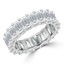 Lab Grown 5 4/5 to 7 1/3 CTW Full Eternity Emerald Diamond Anniversary Wedding Band Ring in White Gold (MVSAR0018-W)