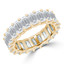 Lab Grown 5 4/5 to 7 1/3 CTW Full Eternity Emerald Diamond Anniversary Wedding Band Ring in Yellow Gold (MVSAR0018-Y)
