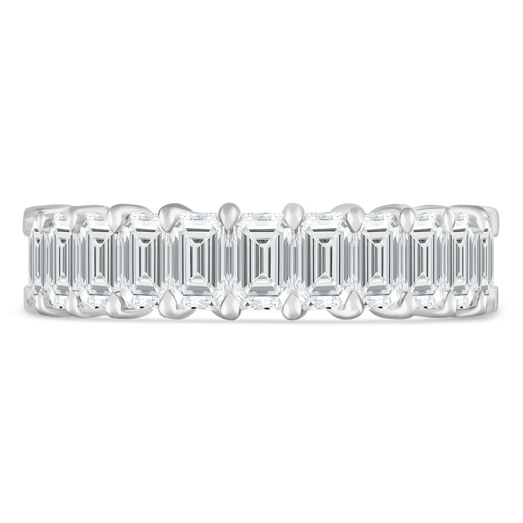 Lab Grown 4 2/5 to 5 2/5CTW Full Eternity Emerald Diamond Anniversary Wedding Band Ring in White Gold (MVSAR0021-W)