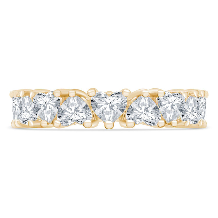 3 2/3 CTW Heart Lab Created Diamond  Full Eternity Anniversary Wedding Band Ring in 14K Yellow Gold *Size 6.5 Only* (MD240314)