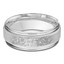 8 MM Milgrained with High Polish Edges Modern Mens Wedding Band in White Gold (MDVB0704)