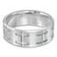 8 MM Satin Finish High Polish Modern Mens Wedding Band in White Gold (MDVB0839)