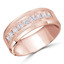 8 MM Diamond Mens Wedding Band in Rose Gold (MDVB0876)