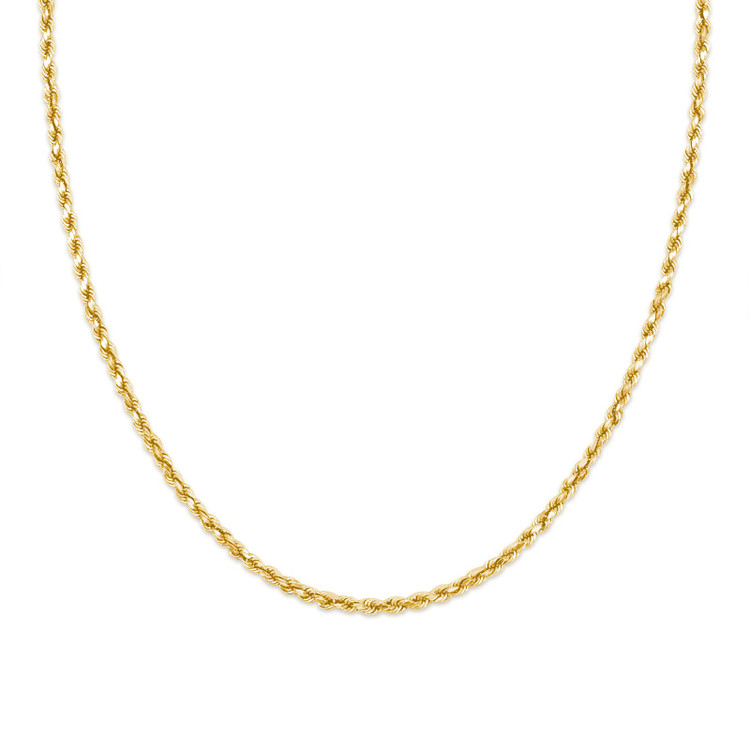 Hollow Diamond Cut Rope Chain Necklace in Yellow Gold  (MDVSC0004)