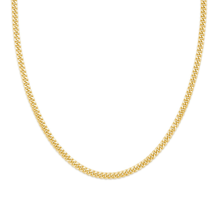 Hollow Miami Cuban Chain Necklace in Yellow Gold  (MDVSC0028)