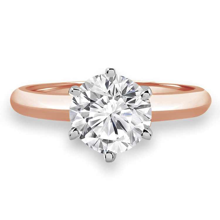 Round Diamond 6-Prong Solitaire Engagement Ring in Rose Gold (MVS0013-R)