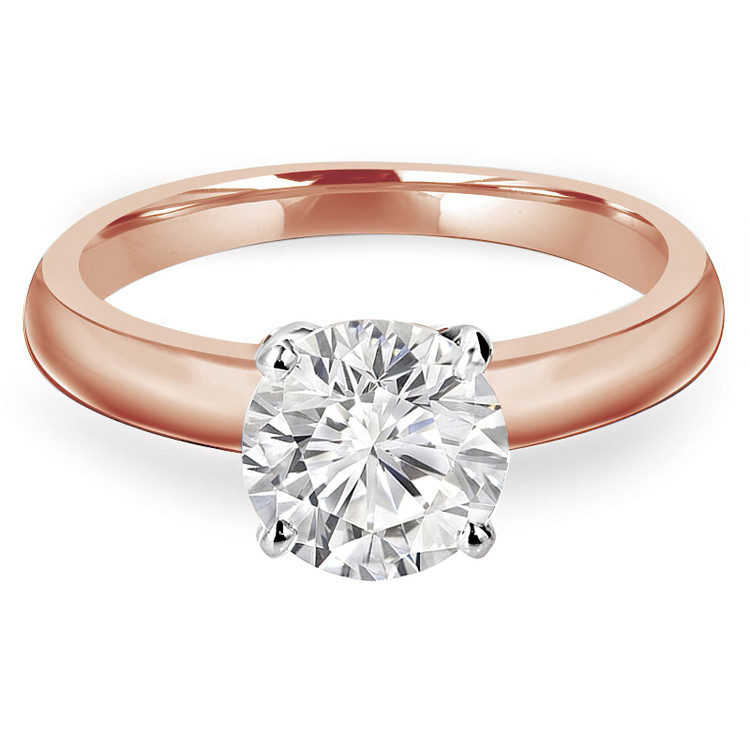 Round Diamond Solitaire Engagement Ring in Rose Gold (MVS0021-R)