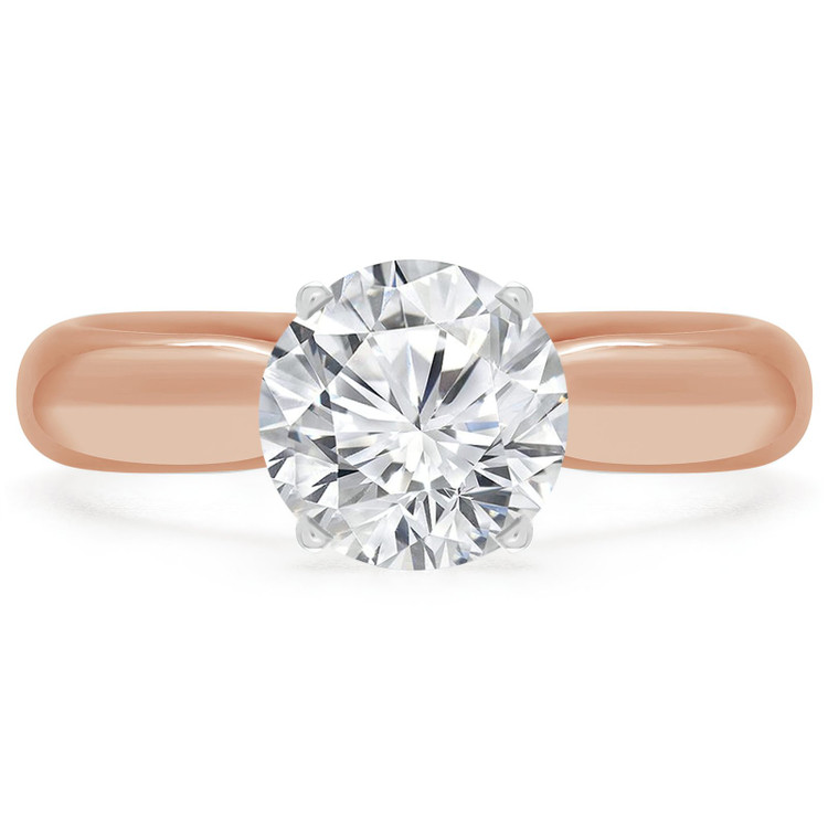 Round Diamond Solitaire Engagement Ring in Rose Gold (MVS0037-R)