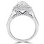 Round Diamond Cushion Double Halo Engagement Ring in White Gold (MVS0067-W)