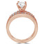 Round Diamond Solitaire with Accents Engagement Ring and Wedding Band Set Ring in Rose Gold (MVS0085-R)