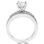 Round Diamond Solitaire with Accents Engagement Ring and Wedding Band Set Ring in White Gold (MVS0085-W)