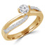 Round Diamond Bypass Solitaire with Accents Engagement Ring in Yellow Gold (MVS0087-Y)