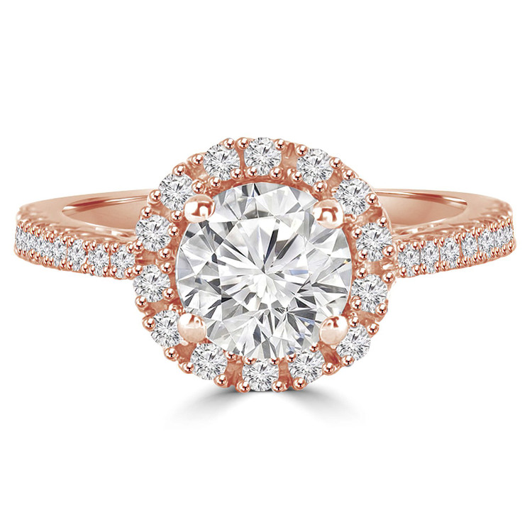 Round Diamond Round Halo Engagement Ring in Rose Gold (MVS0091-R)