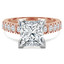 Princess Diamond Solitaire with Accents Engagement Ring in Rose Gold (MVS0120-R)