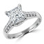 Princess Diamond Two-Row Solitaire with Accents Engagement Ring in White Gold (MVS0124-W)