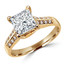 Princess Diamond Two-Row Solitaire with Accents Engagement Ring in Yellow Gold (MVS0124-Y)