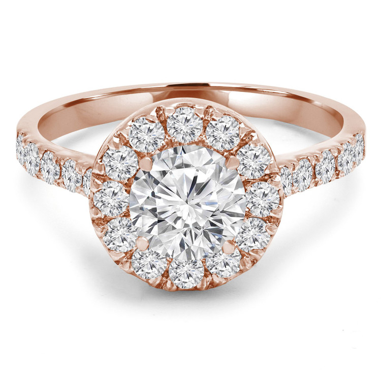 Round Diamond Round Halo Engagement Ring in Rose Gold (MVS0133-R)