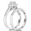 Round Diamond Round Halo Engagement Ring and Wedding Band Set Ring in White Gold (MVS0136-W)