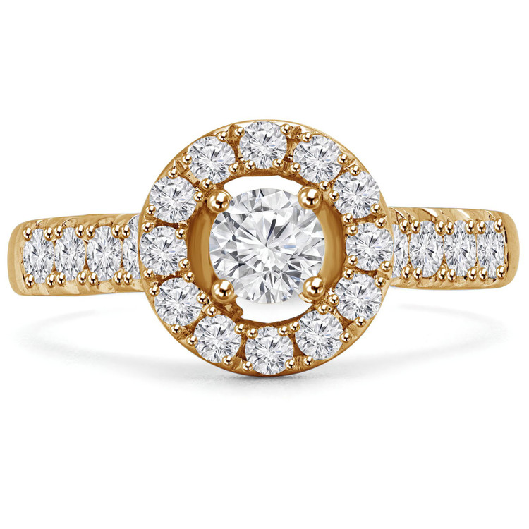 Round Diamond Round Halo Engagement Ring in Yellow Gold (MVS0137-Y)