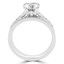 Round Diamond Solitaire with Accents Engagement Ring and Wedding Band Set Ring in White Gold (MVS0166-W)
