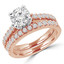 Round Diamond Solitaire with Accents Engagement Ring and Wedding Band Set Ring in Rose Gold (MVS0168-R)