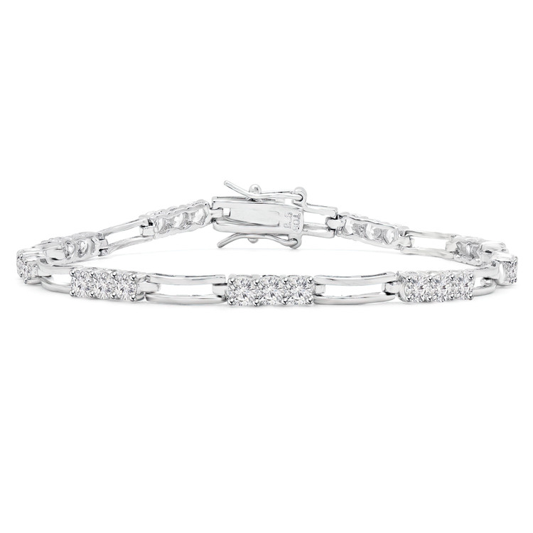 1 3/4 CTW Round White Cubic Zirconia Tennis Bracelet in 0.925 White Sterling Silver (MDR150020)