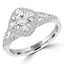 Round Diamond Split-Shank Cushion Halo Engagement Ring in White Gold (MVS0264-W)